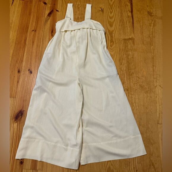 ULLA JOHNSON Iggy Wide Leg Jumpsuit Lemon/Yellow Cream Women’s SIZE 6 - Picture 3 of 11